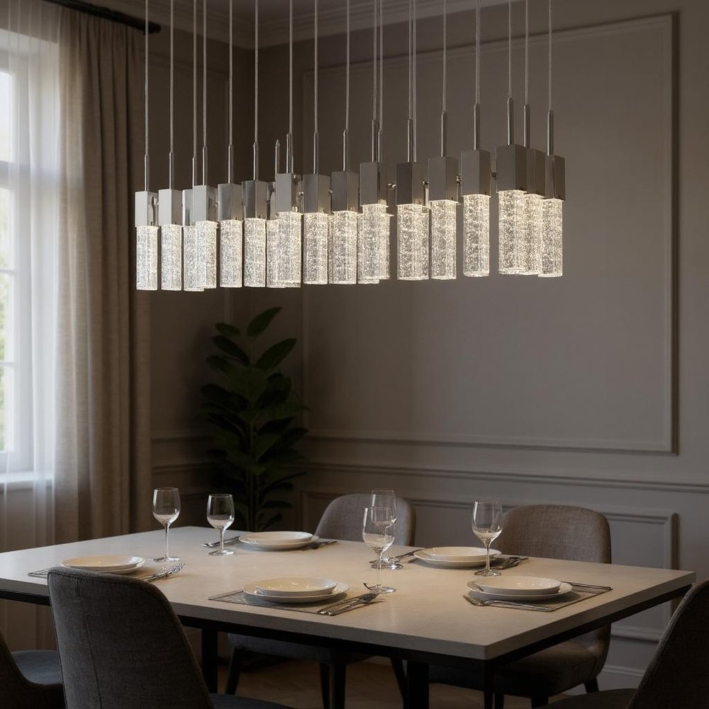 Silver Cluster Multi Light Metal LED Dimmable Chandelier With Clear Shades HomeRoots