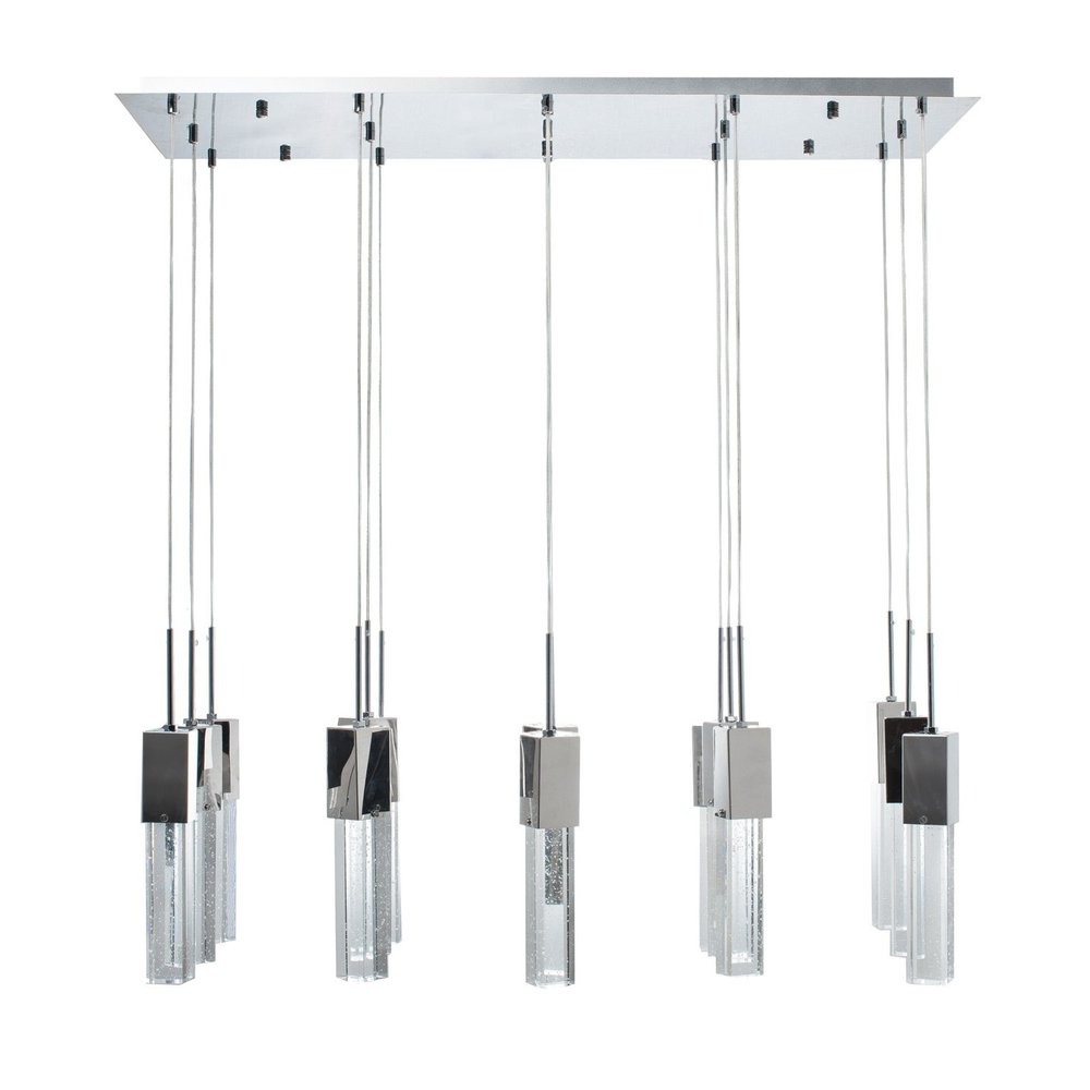 Silver Cluster Multi Light Metal LED Dimmable Chandelier With Clear Shades HomeRoots
