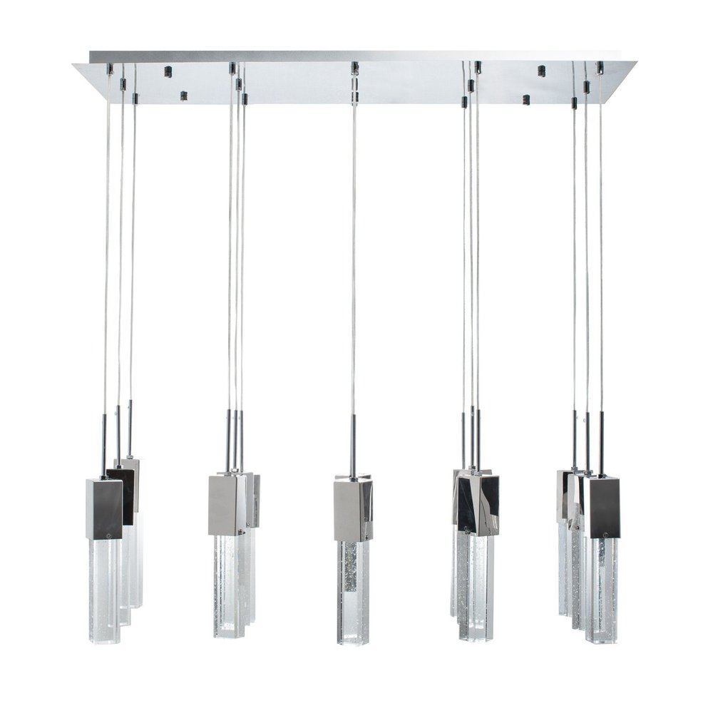 Silver Cluster Multi Light Metal LED Dimmable Chandelier With Clear Shades HomeRoots