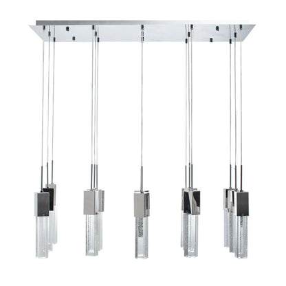 Silver Cluster Multi Light Metal LED Dimmable Chandelier With Clear Shades HomeRoots