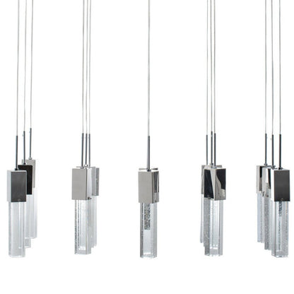 Silver Cluster Multi Light Metal LED Dimmable Chandelier With Clear Shades HomeRoots