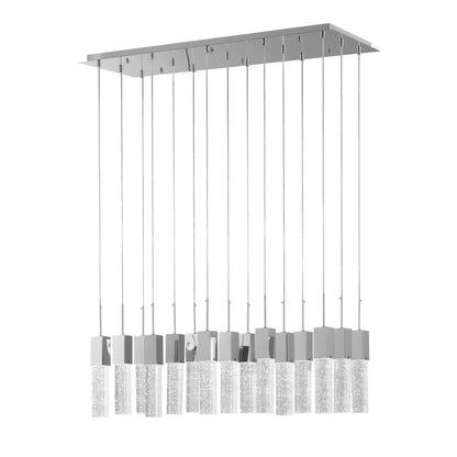Silver Cluster Multi Light Metal LED Dimmable Chandelier With Clear Shades HomeRoots