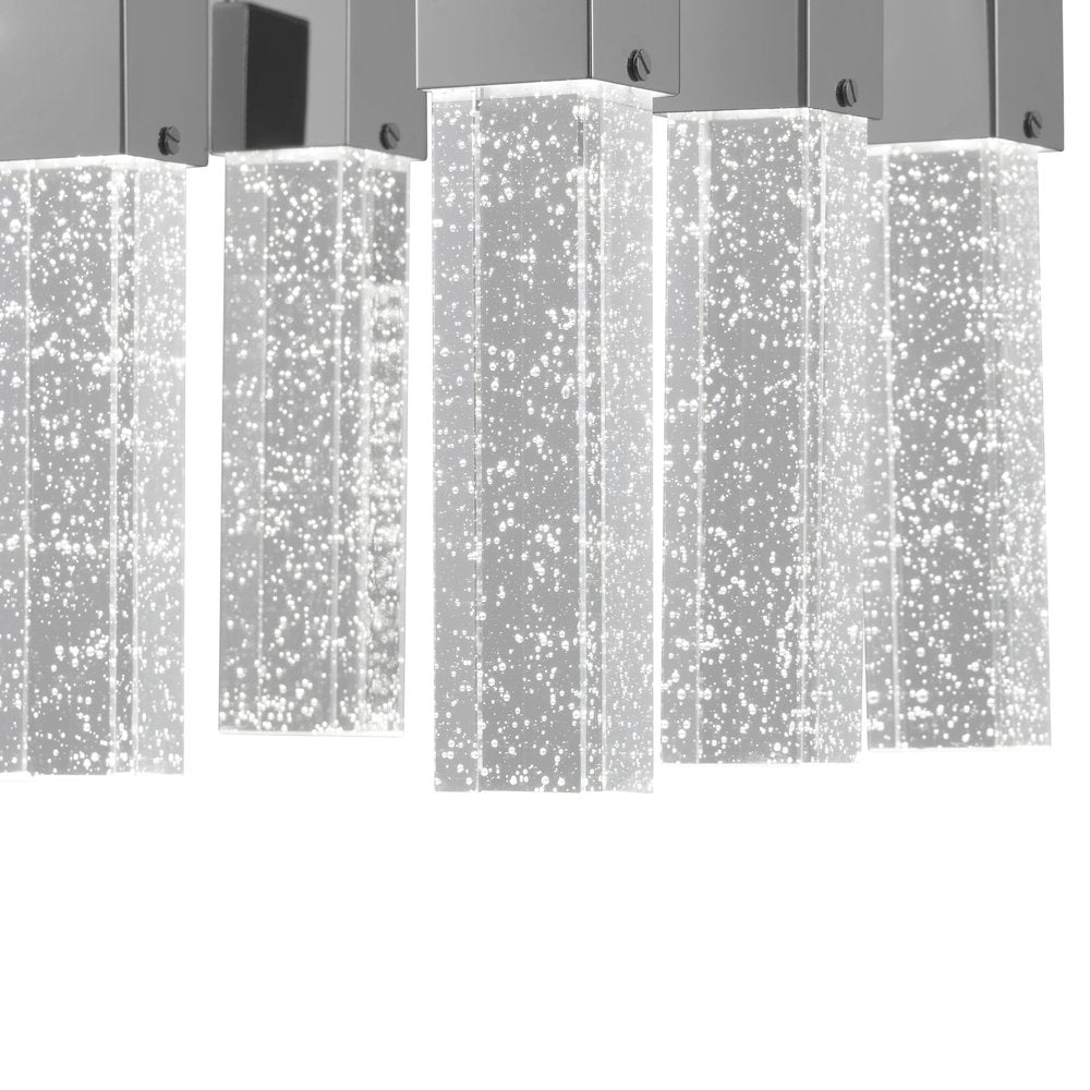 Silver Cluster Multi Light Metal LED Dimmable Chandelier With Clear Shades HomeRoots