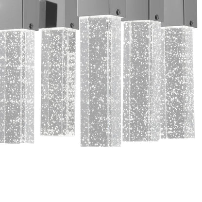 Silver Cluster Multi Light Metal LED Dimmable Chandelier With Clear Shades HomeRoots