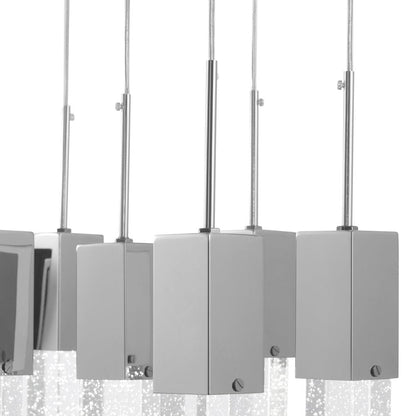 Silver Cluster Multi Light Metal LED Dimmable Chandelier With Clear Shades HomeRoots