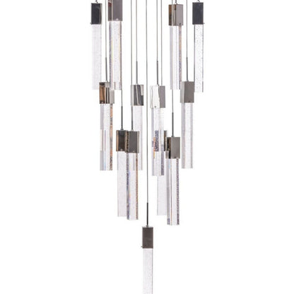 Silver And Clear Multi Light Metal Dimmable Chandelier With Clear Shades HomeRoots