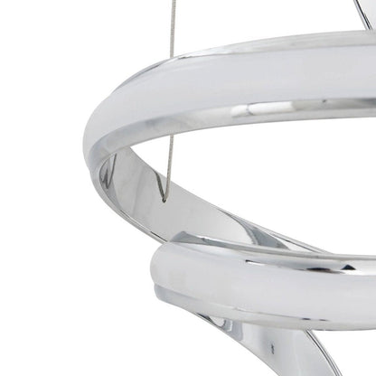 Silver Two Light Metal LED Dimmable Smart Enabled Chandelier HomeRoots