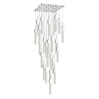 Silver And Clear Multi Light Metal Dimmable Chandelier With Clear Shades HomeRoots