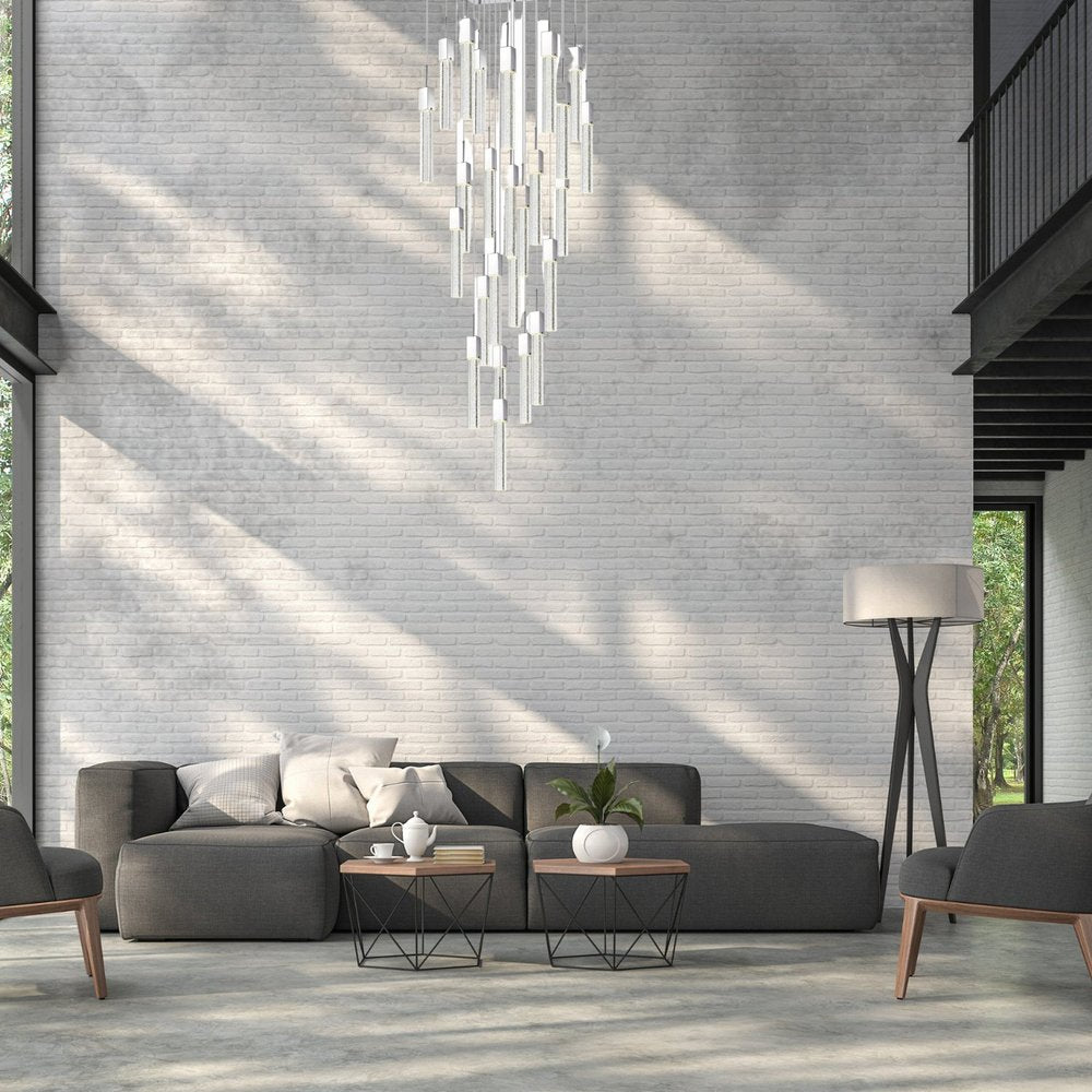 Silver And Clear Multi Light Metal Dimmable Chandelier With Clear Shades HomeRoots