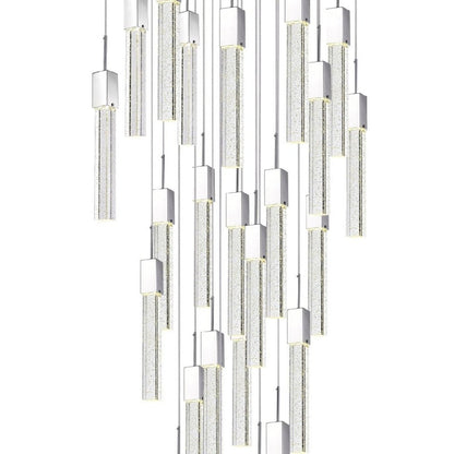 Silver And Clear Multi Light Metal Dimmable Chandelier With Clear Shades HomeRoots