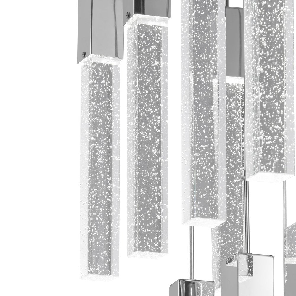 Silver And Clear Multi Light Metal Dimmable Chandelier With Clear Shades HomeRoots