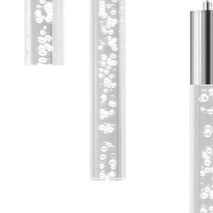 Silver And Clear Nine Light Metal Dimmable Chandelier With Clear Shades HomeRoots