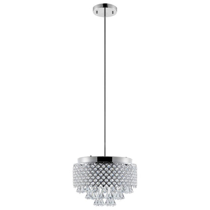 Silver And Clear Nine Light Crystal Dimmable Chandelier With Clear Shades HomeRoots