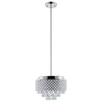 Silver And Clear Nine Light Crystal Dimmable Chandelier With Clear Shades HomeRoots