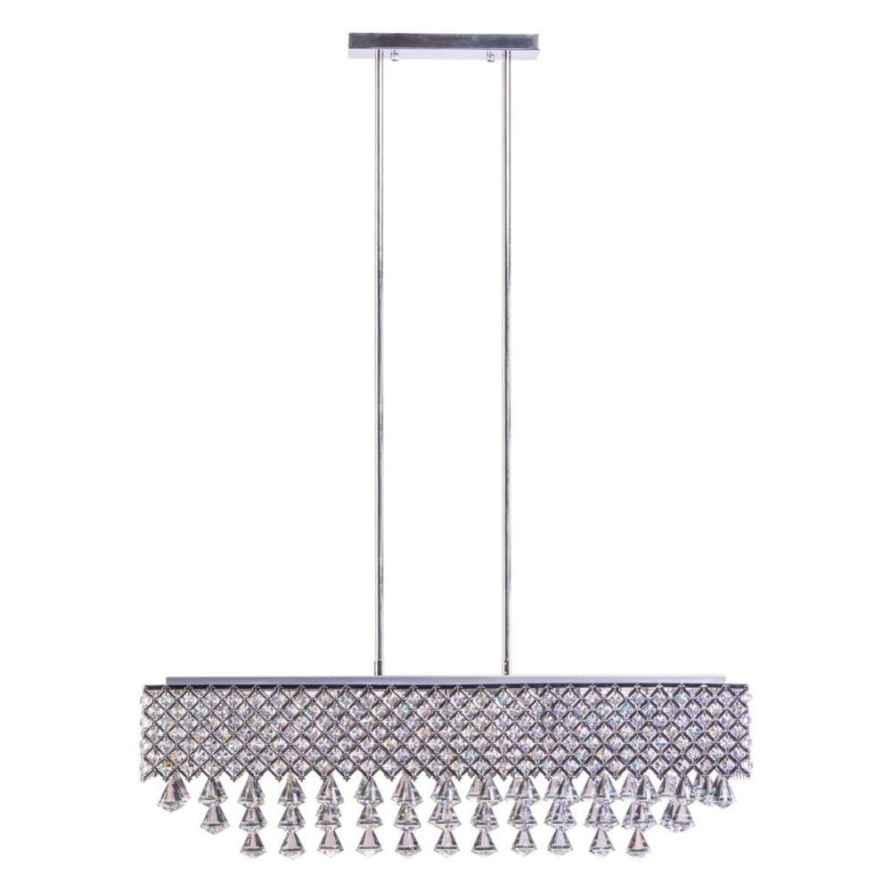 Silver And Clear Twelve Light Metal Dimmable Chandelier With Clear Shades HomeRoots