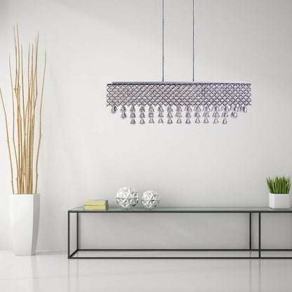 Silver And Clear Twelve Light Metal Dimmable Chandelier With Clear Shades HomeRoots