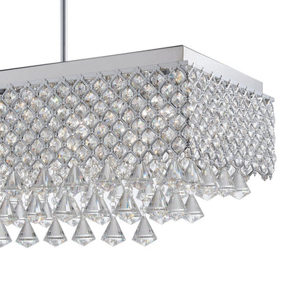 Silver And Clear Twelve Light Metal Dimmable Chandelier With Clear Shades HomeRoots