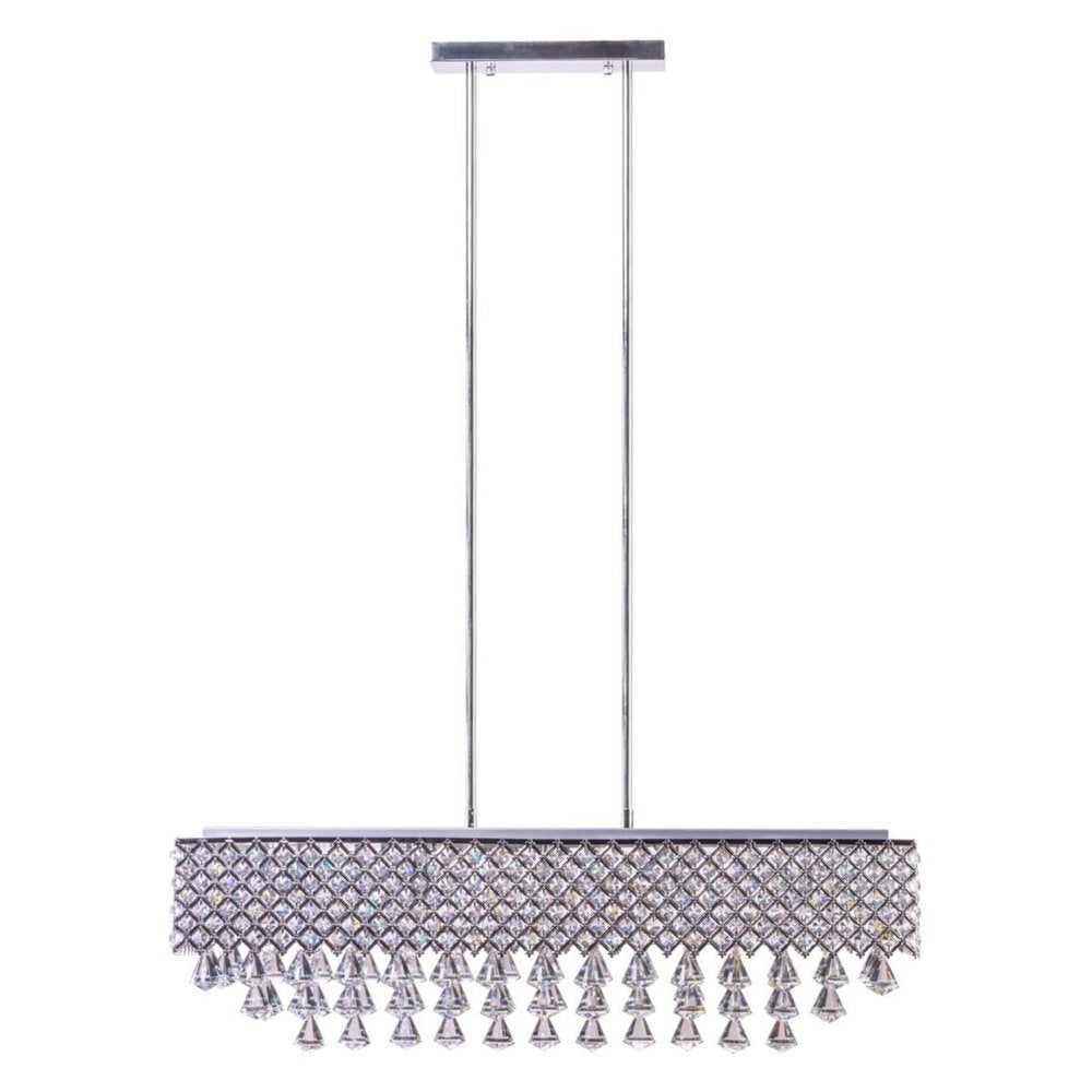 Silver And Clear Twelve Light Metal Dimmable Chandelier With Clear Shades HomeRoots