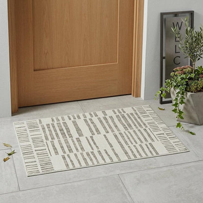 3' X 5' Cream and Beige Abstract Distressed Indoor Outdoor Area Rug HomeRoots