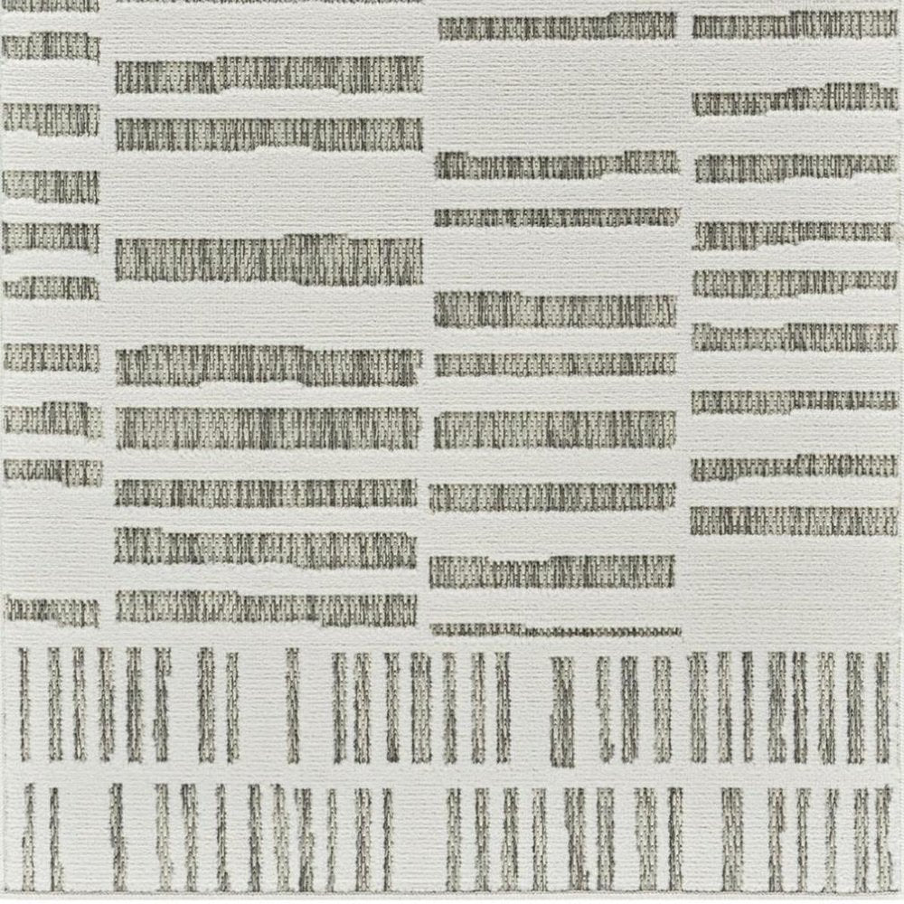 3' X 5' Cream and Beige Abstract Distressed Indoor Outdoor Area Rug — view 6
