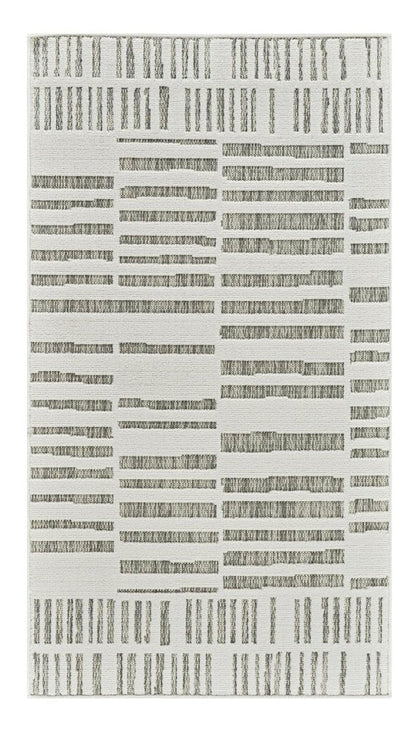 3' X 5' Cream and Beige Abstract Distressed Indoor Outdoor Area Rug HomeRoots