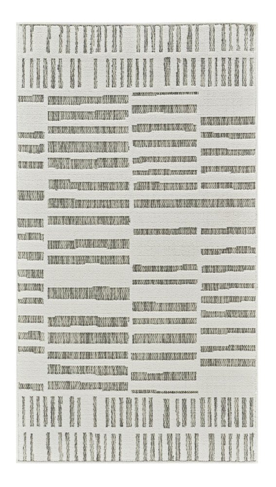 3' X 5' Cream and Beige Abstract Distressed Indoor Outdoor Area Rug HomeRoots