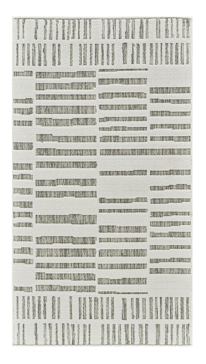 3' X 5' Cream and Beige Abstract Distressed Indoor Outdoor Area Rug HomeRoots