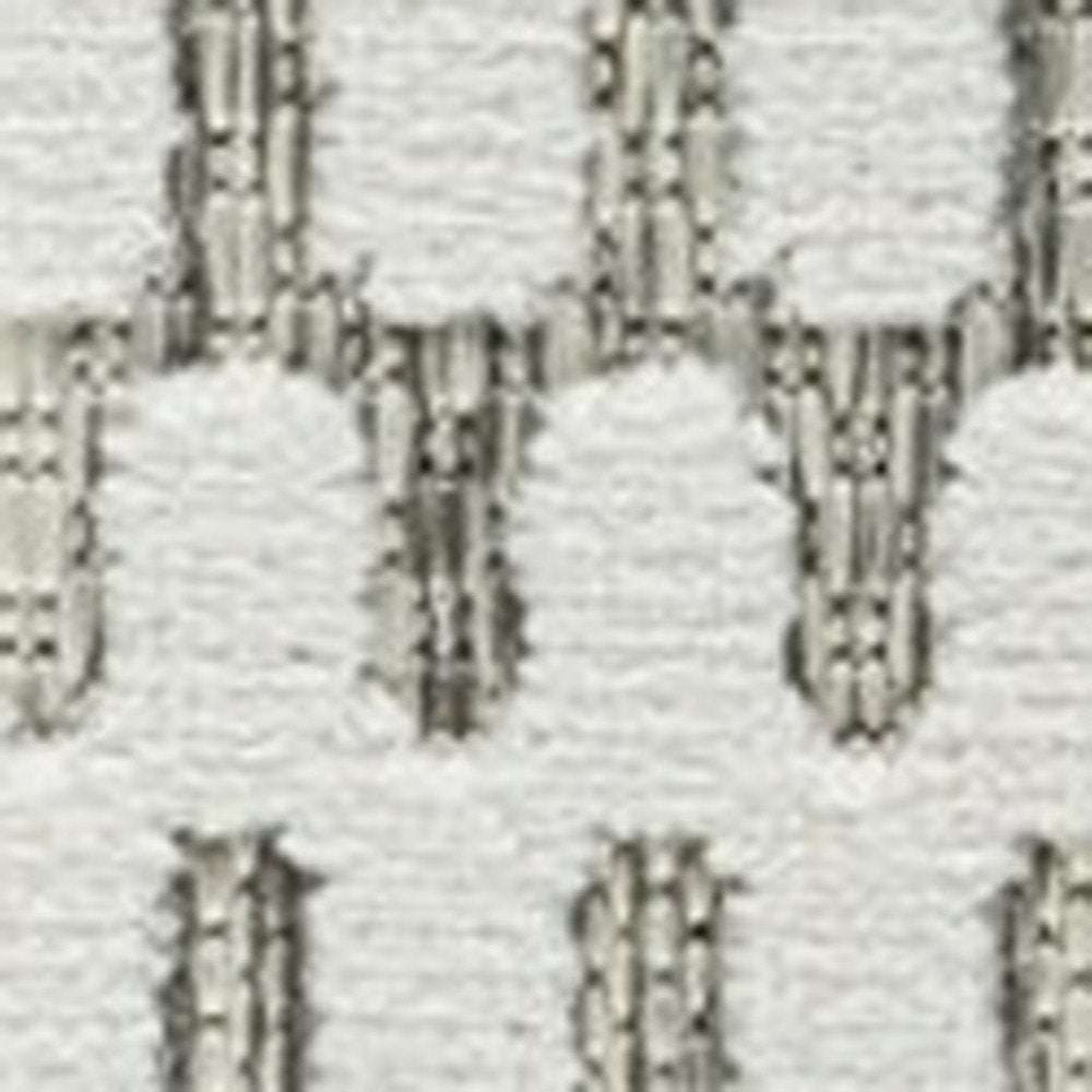 10' Cream and Beige Geometric Distressed Indoor Outdoor Runner Rug — view 1
