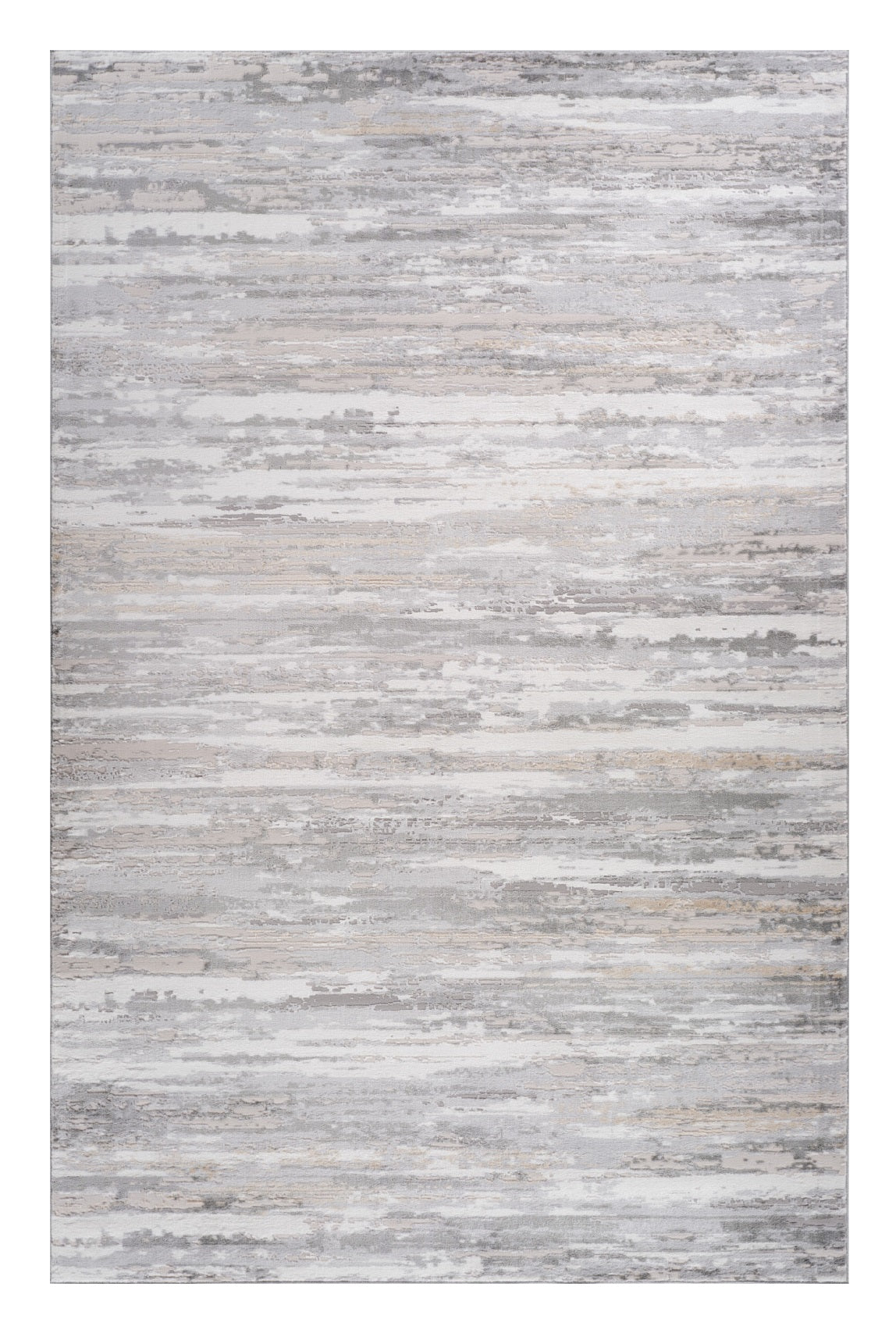 4' X 6' Gray and Beige Abstract Distressed Area Rug