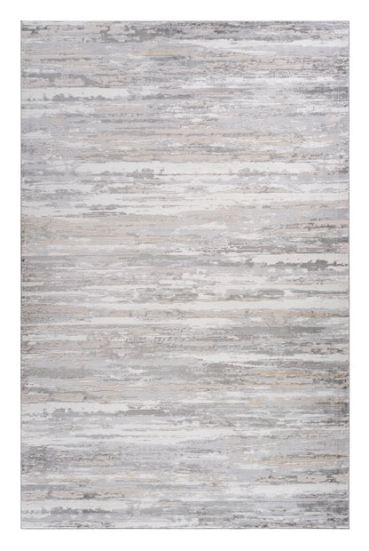 4' X 6' Gray and Beige Abstract Distressed Area Rug