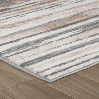 4' X 6' Gray and Beige Abstract Distressed Area Rug