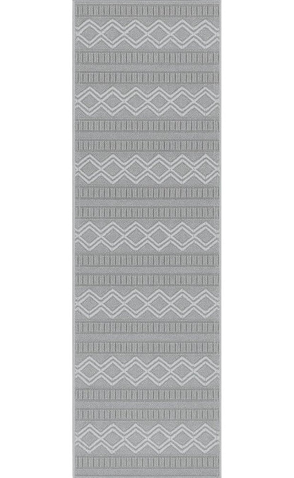 8' Beige And Gray Striped Distressed Indoor Outdoor Runner Rug HomeRoots
