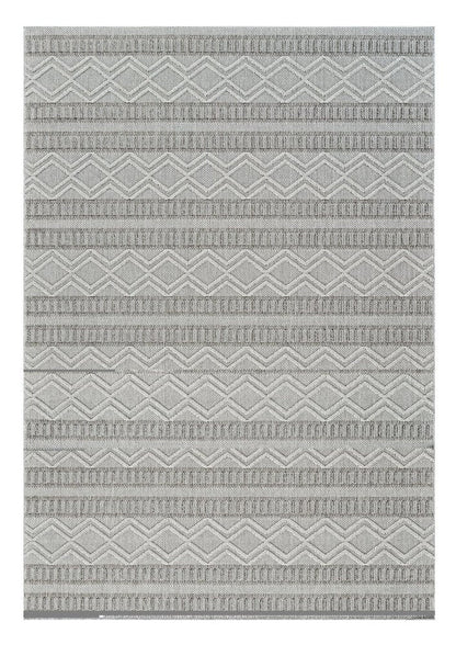 8' Beige And Gray Striped Distressed Indoor Outdoor Runner Rug HomeRoots