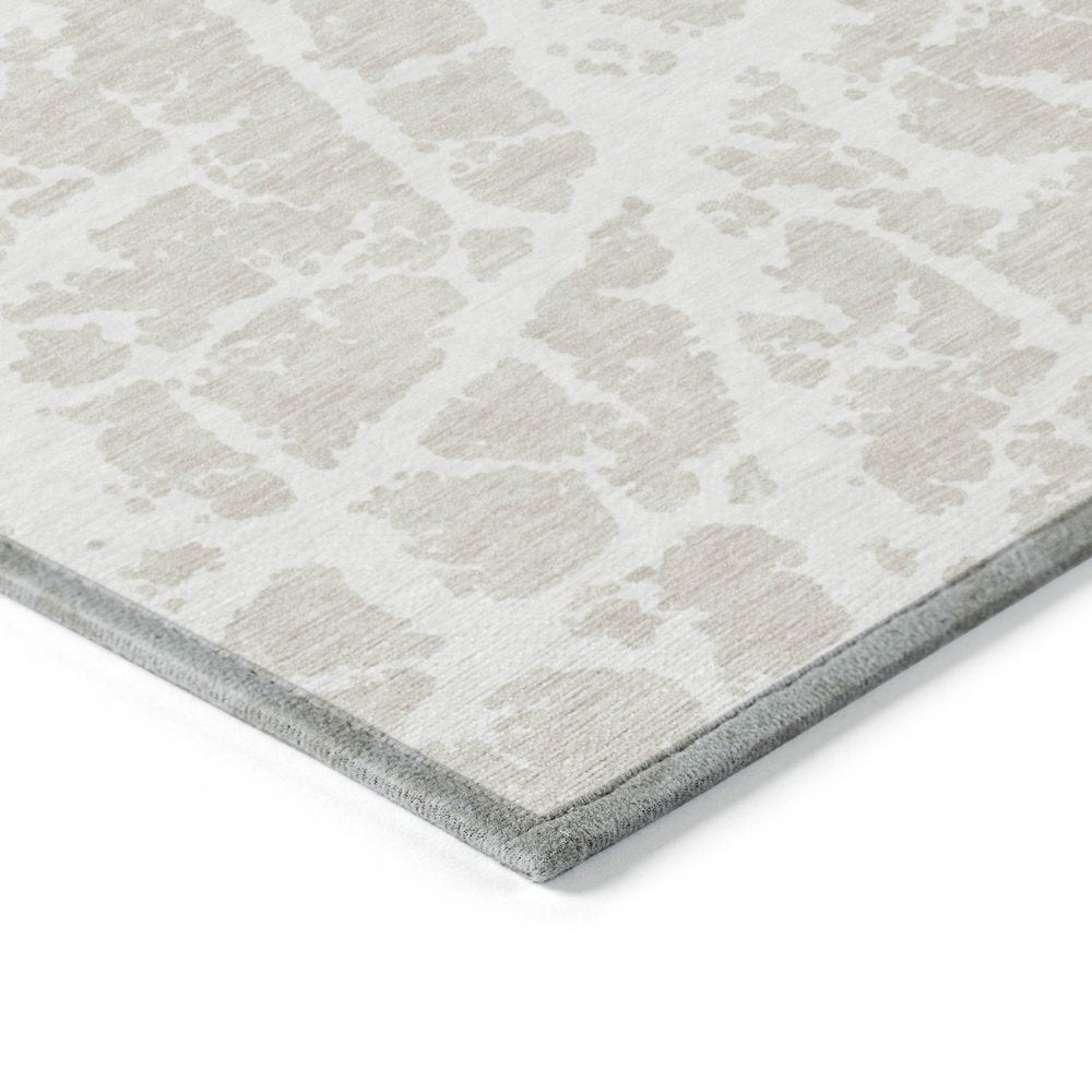 8' Runner Blue and White Abstract Washable Non Skid Indoor Outdoor Runner Rug HomeRoots