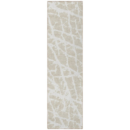 8' Runner Blue and White Abstract Washable Non Skid Indoor Outdoor Runner Rug HomeRoots