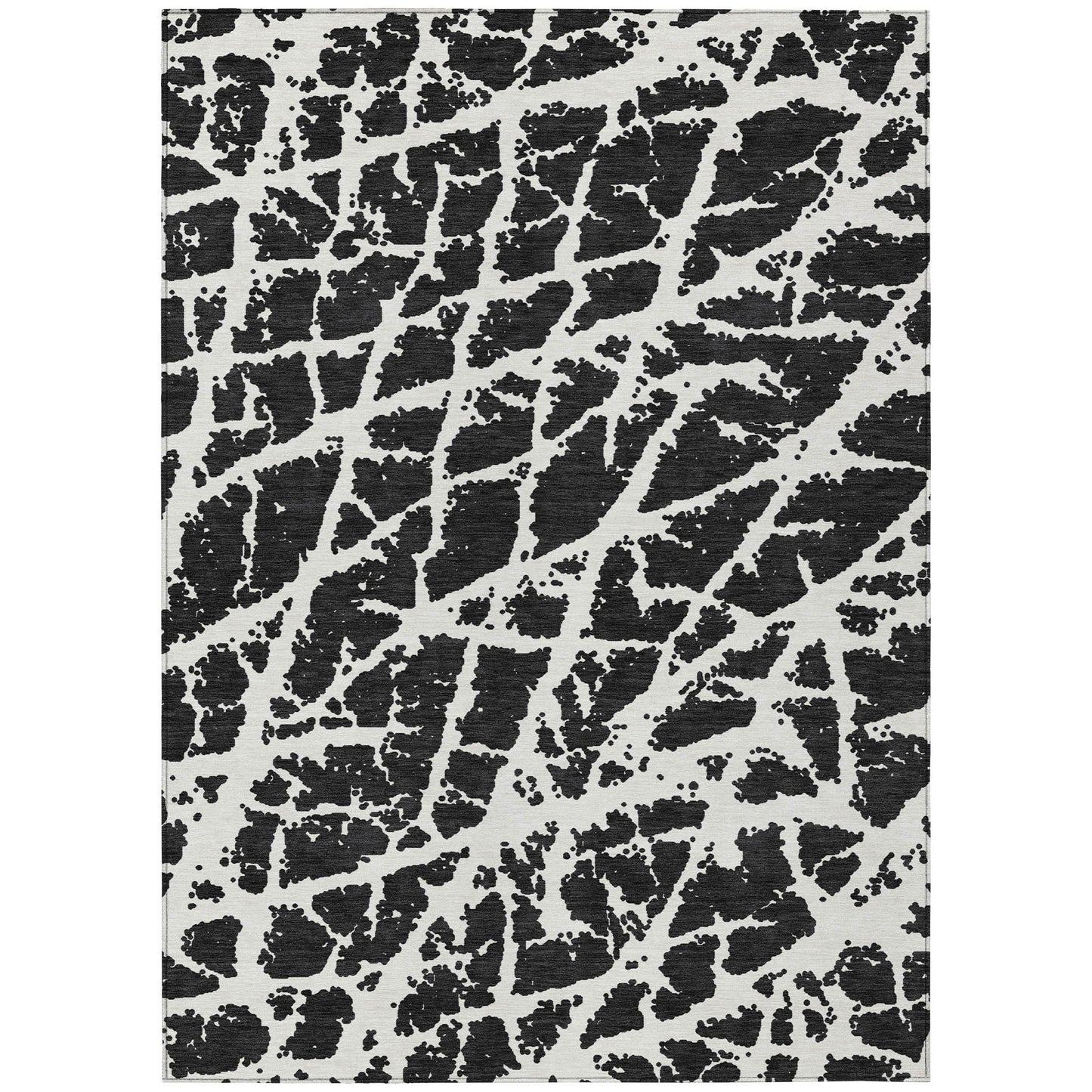 9' X 12' Black and White Abstract Washable Non Skid Indoor Outdoor Area Rug - 0" (L) x 144" (W) x 108" (H)