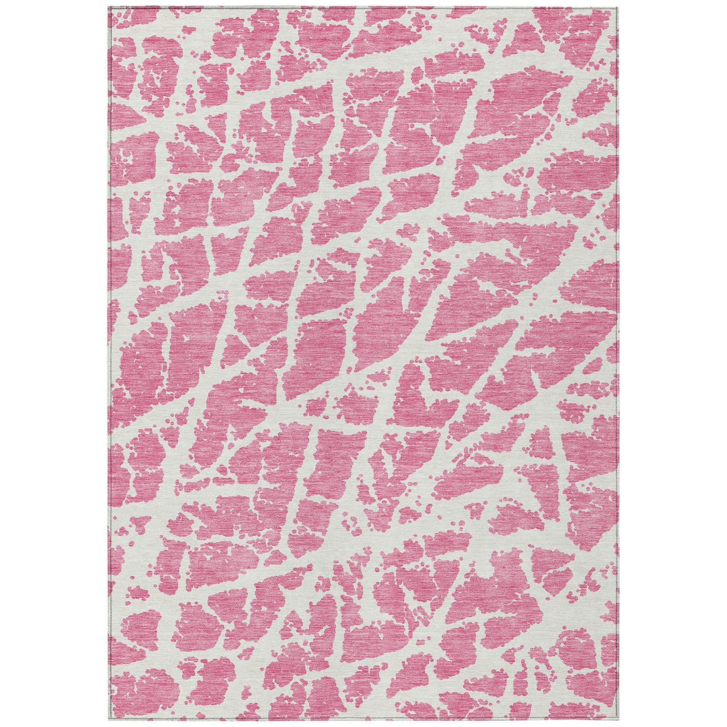 8' X 10' Pink and Ivory Abstract Washable Non Skid Indoor Outdoor Area Rug - 0" (L) x 120" (W) x 96" (H)