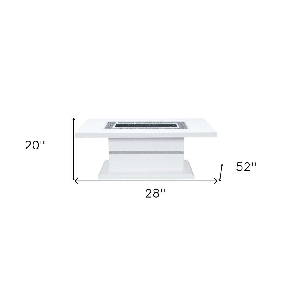 52" White Wood And Faux Crystal Pedestal Coffee Table HomeRoots