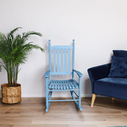 wooden porch rocker chair blue - FurniFindUSA