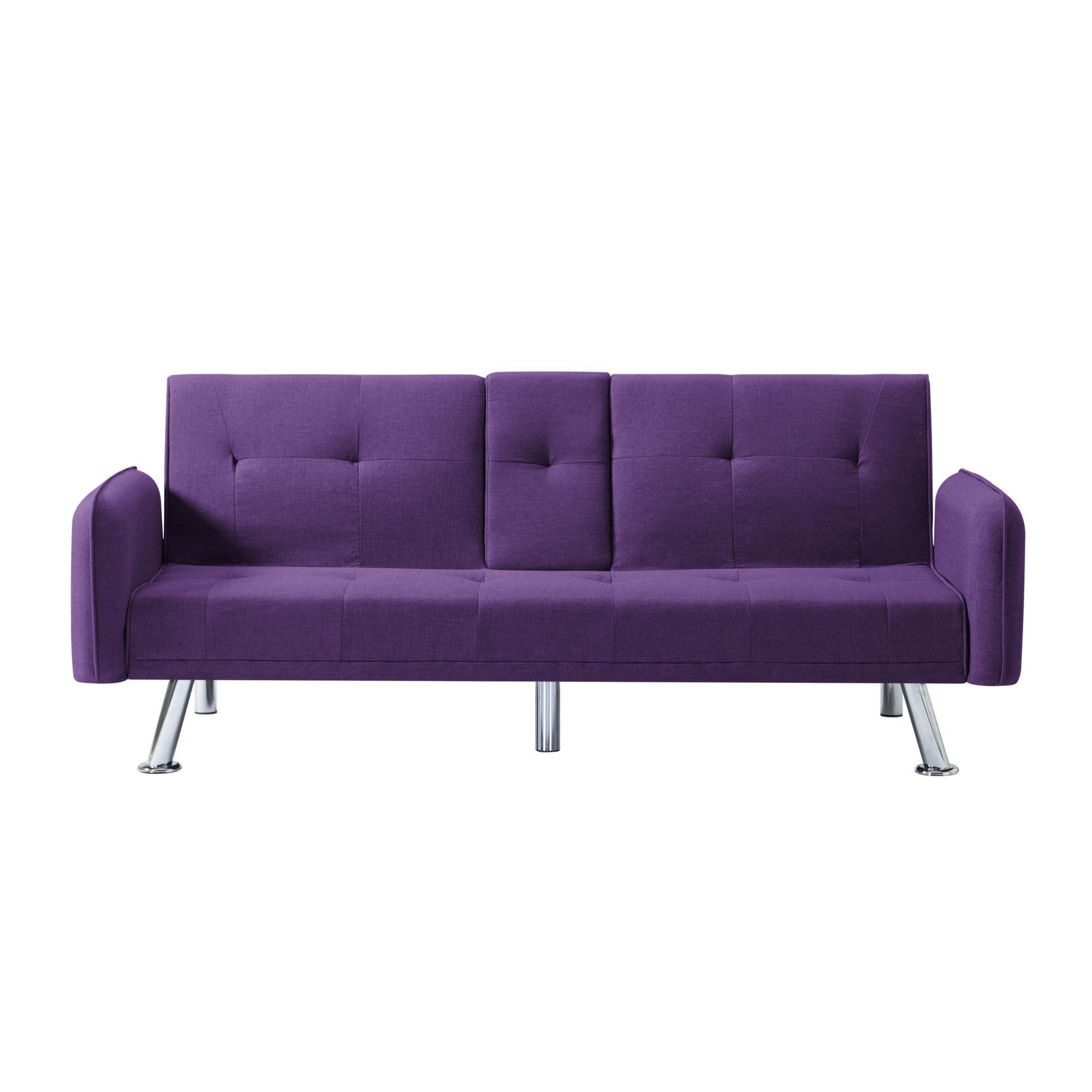 74.8” Futon sleeper sofa bed（Please note that the center leg is a steel leg） - FurniFindUSA