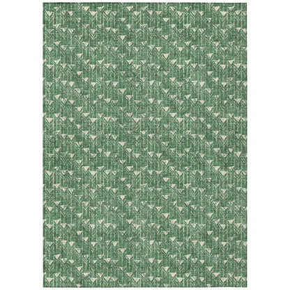 8' X 10' Sage Geometric Washable Non Skid Indoor Outdoor Area Rug