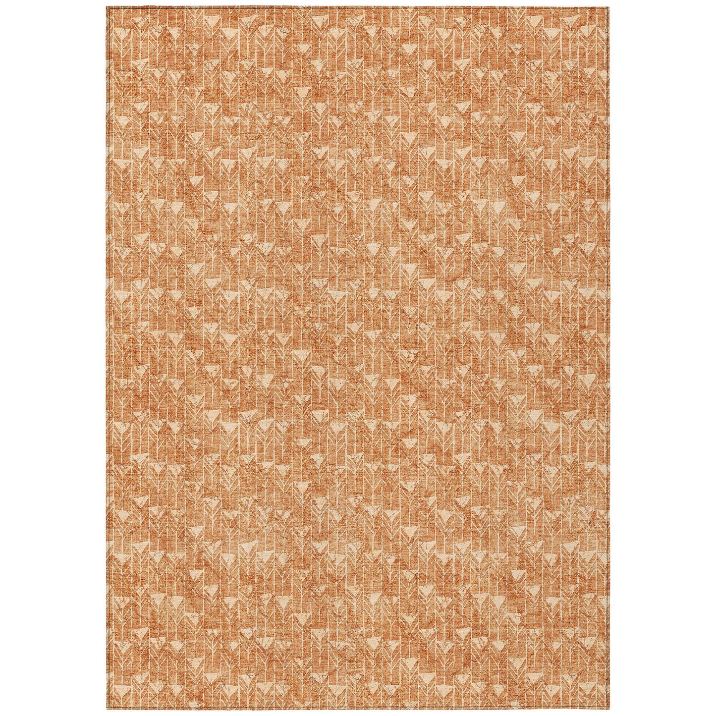 9' X 12' Bronze Geometric Washable Non Skid Indoor Outdoor Area Rug