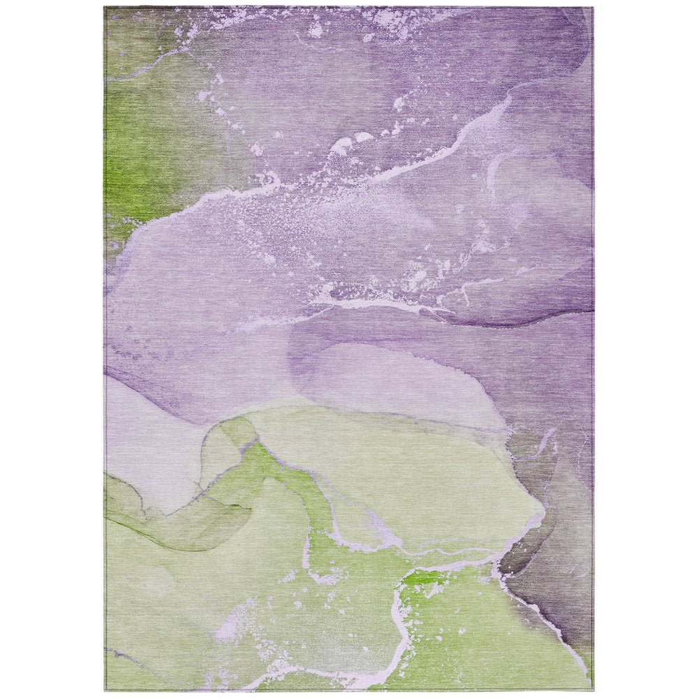 8' X 10' Purple Abstract Washable Non Skid Indoor Outdoor Area Rug — view 2