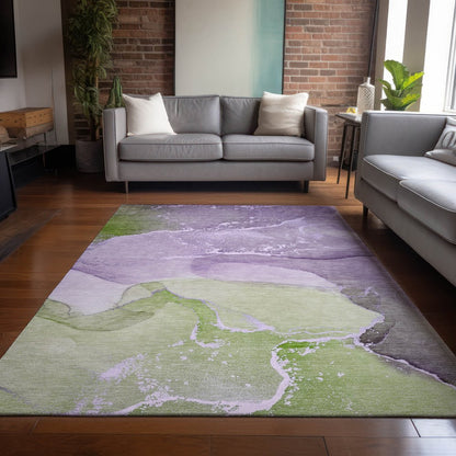 8' X 10' Purple Abstract Washable Non Skid Indoor Outdoor Area Rug HomeRoots