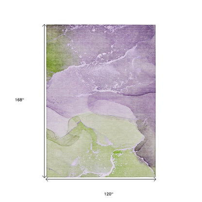 8' X 10' Purple Abstract Washable Non Skid Indoor Outdoor Area Rug HomeRoots