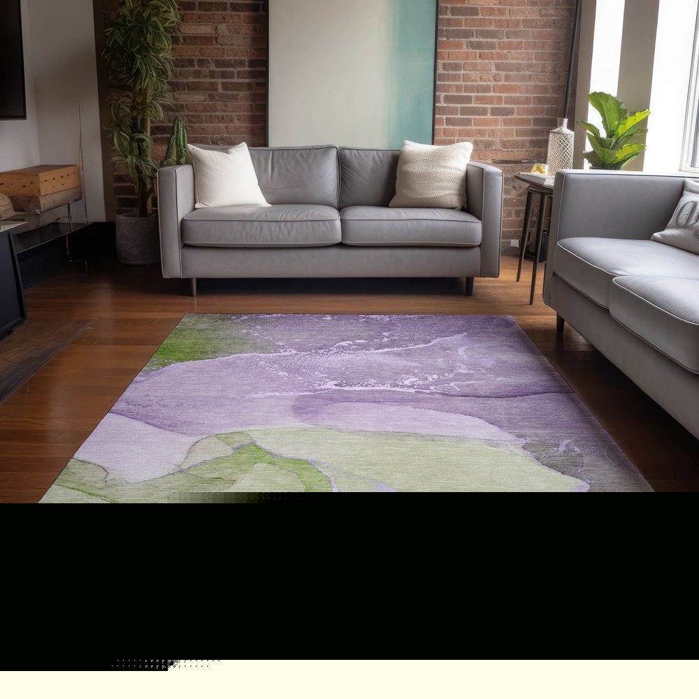8' X 10' Purple Abstract Washable Non Skid Indoor Outdoor Area Rug — view 31