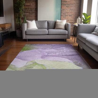 8' X 10' Purple Abstract Washable Non Skid Indoor Outdoor Area Rug HomeRoots