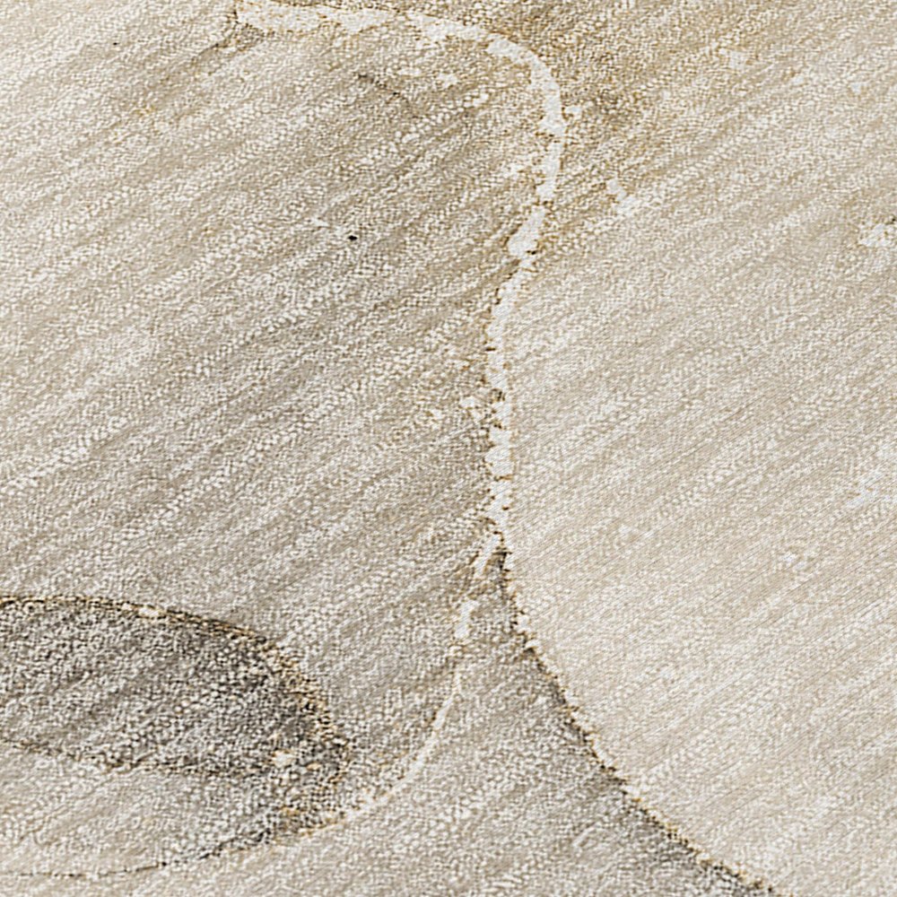 2' X 8' Beige and Brown Abstract Washable Indoor Outdoor Runner Rug HomeRoots