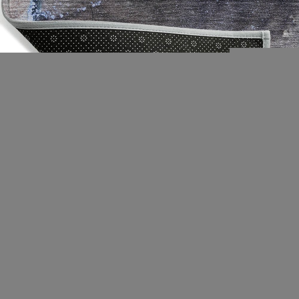 8' Runner Gray and Gold Abstract Washable Non Skid Indoor Outdoor Runner Rug — view 36