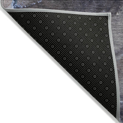 8' Runner Gray and Gold Abstract Washable Non Skid Indoor Outdoor Runner Rug HomeRoots